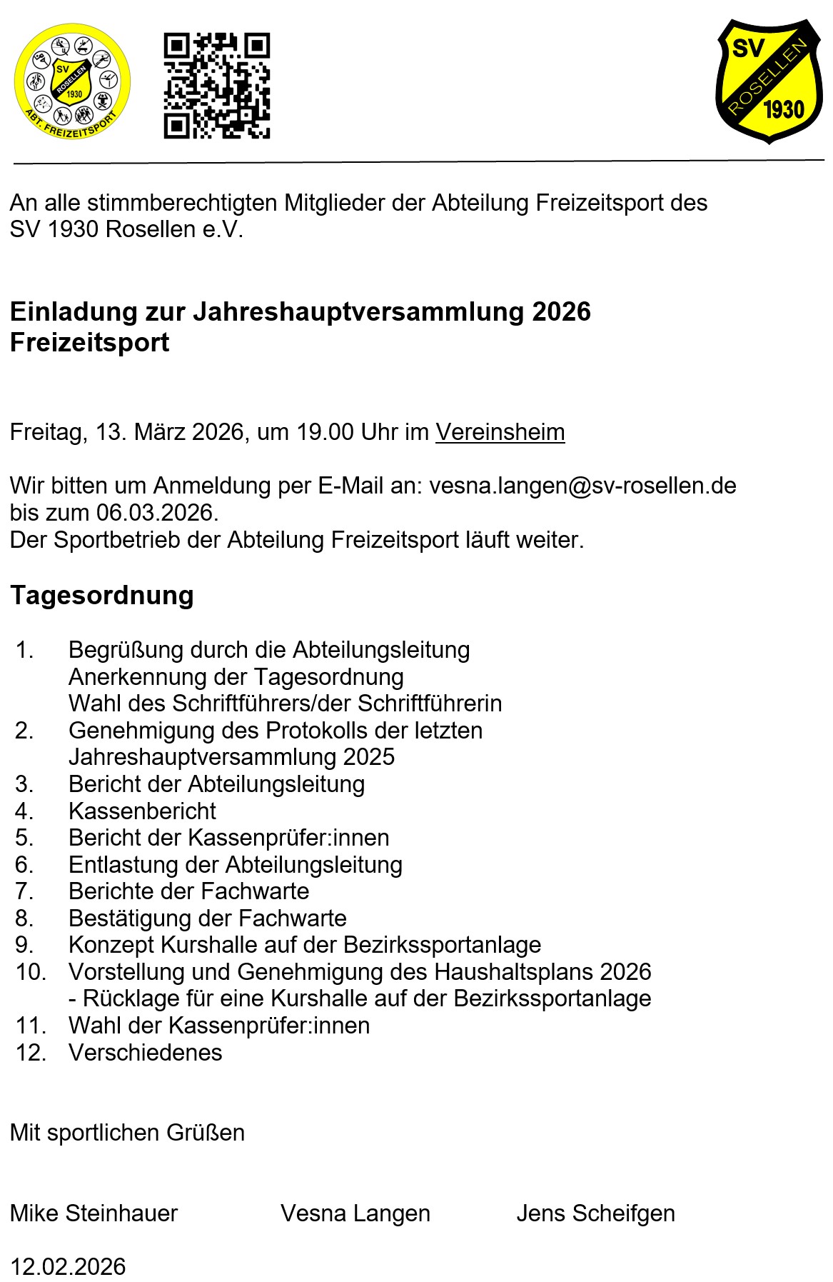 Einladung JHV FZ 2026