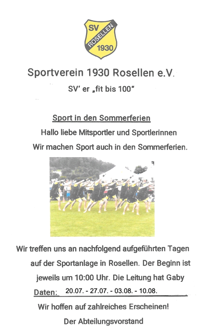 Sport in den Sommerfeien
