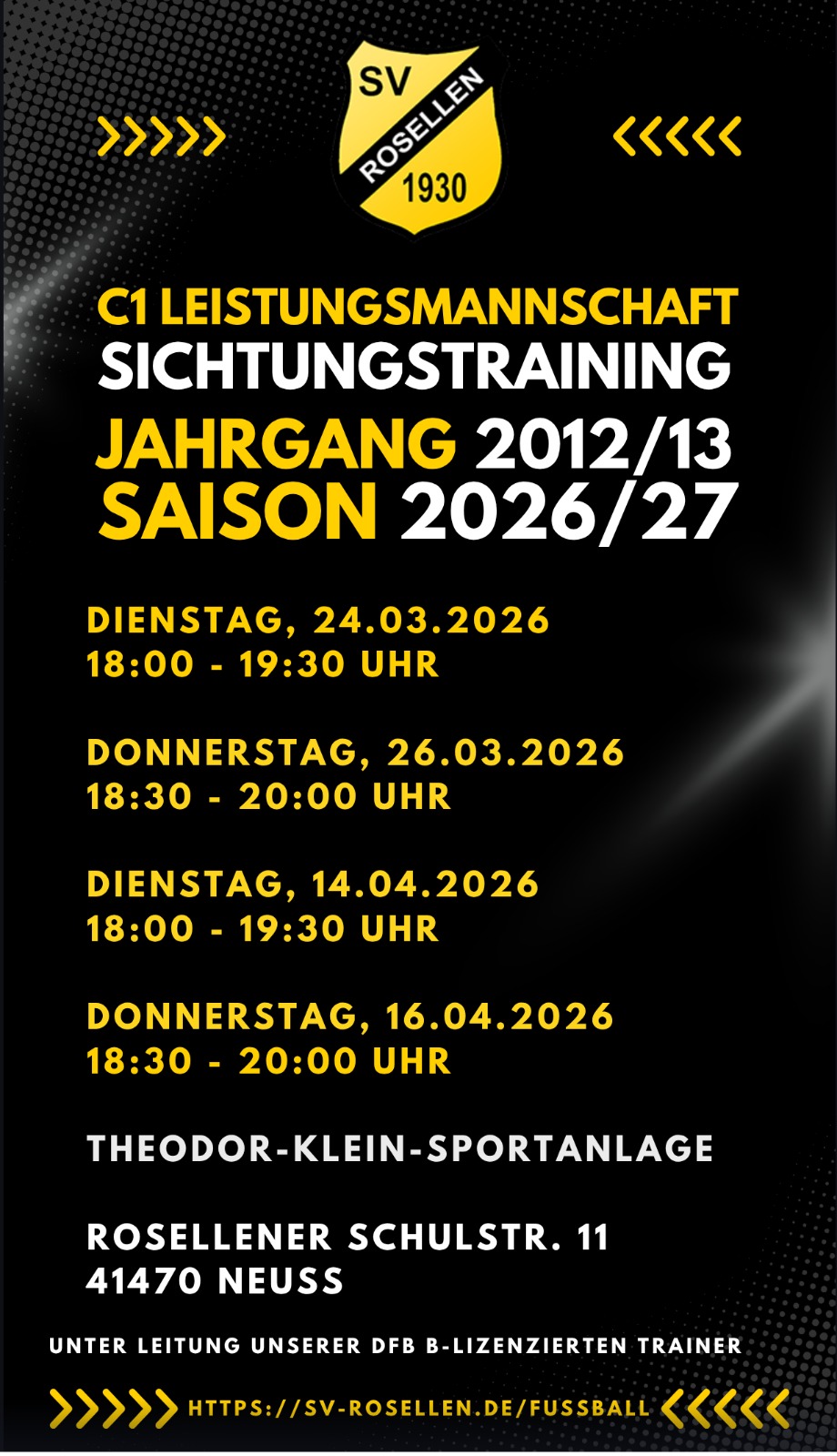 C1 Leistungsmannschaft Sichtungstraining